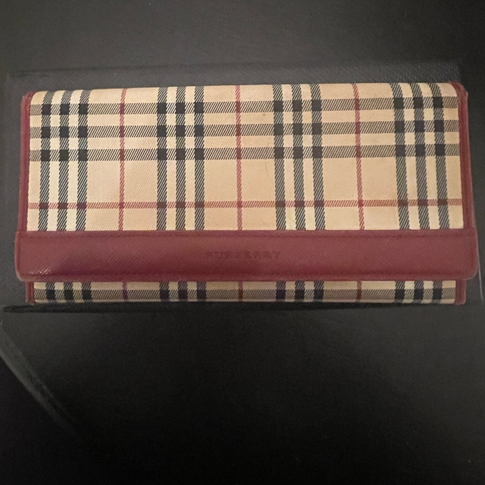 Burberry Long Canvas/Leather Wallet